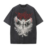 Goth Skull Graffiti Print Casual T-shirt