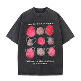 Goth Skull Graffiti Print Casual T-shirt