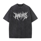 Goth Skull Graffiti Print Casual T-shirt