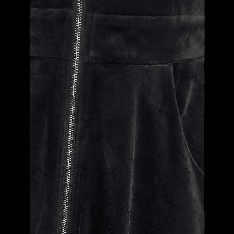 Vestido gótico negro con capucha y cuerno de diablo