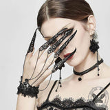 Gothic Chain Link Lace Fingertip Bracelets