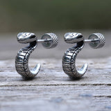 Gothic Cobra Snake Stainless Steel Stud Earrings