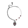 Gothic Crown Heart Shape Pearl Alloy Bracelet