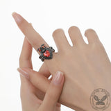 Gothic Crown Heart Shaped Zircon Alloy Open Ring