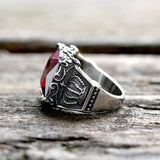 Gothic Crown Stainless Steel CZ Ring
