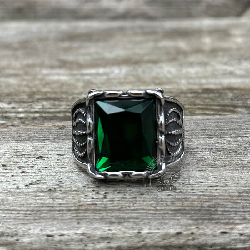 Gothic Crown Stainless Steel CZ Ring