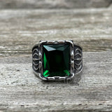 Gothic Crown Stainless Steel CZ Ring