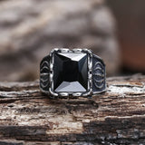 Gothic Crown Stainless Steel CZ Ring