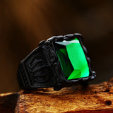 Gothic Crown Stainless Steel CZ Ring