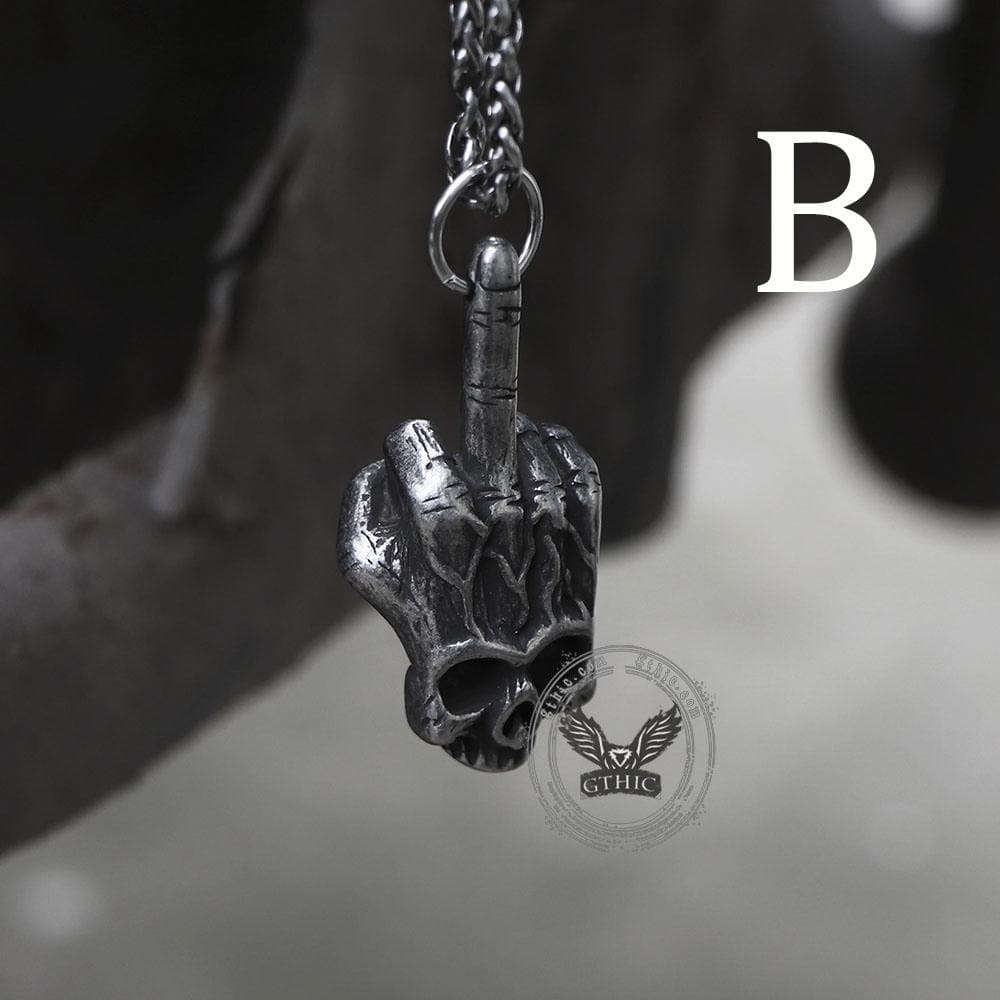 Gothic Dark Rock Stainless Steel Skull Necklace