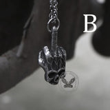 Gothic Dark Rock Stainless Steel Skull Necklace