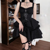 Gothic Double-Layered Polyester Party Dress