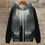 Gothic Female Warrior Polyester Hoodie Coat