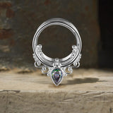 Gothic Gem-set Stainless Steel Tunnel Ear Gauges