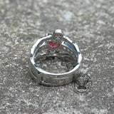 Gothic Heart Zircon Skull Brass Ring