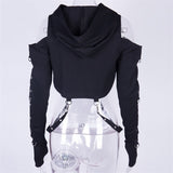 Gothic Hooded Cotton Super Crop Top