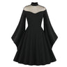 Gothic Mesh Patchwork Flared Sleeve Dress