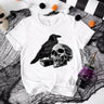 Gothic Raven Skull Round Neck Short Sleeve T-shirt