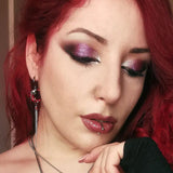 Gothic Red Moon Rose Alloy Earrings