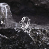Gothic Rose Chain Zircon Stainless Steel Stud Earrings