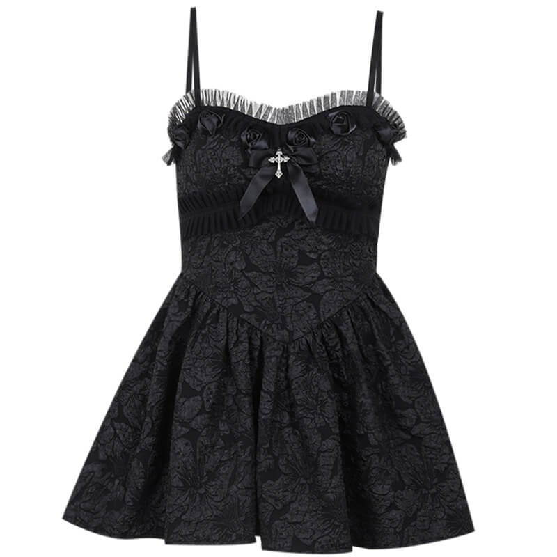 Gothic Rose Lace A Line Party Dress