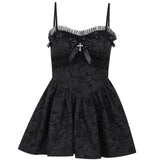 Gothic Rose Lace A Line Party Dress