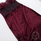Gothic See-Through Slit Velvet Maxi Dress