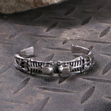 Gothic Skeleton Stainless Steel Skull Bangle Bracelet