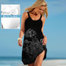 Gothic Skull Eyeball Print Built In Bra Dress