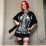 Gothic Skull Polyester T-Shirt Dress