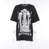 Gothic Skull Polyester T-Shirt Dress