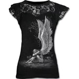 Gothic Skull Print Women’s Long T-shirt