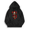 Gothic Skull Rose Cotton Pullover Hoodie