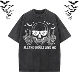 Gothic Skull Vintage Washed T-shirt