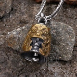Gothic Skull Wolf Helmet Stainless Steel Bell Pendant