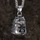 Gothic Skull Wolf Helmet Stainless Steel Bell Pendant