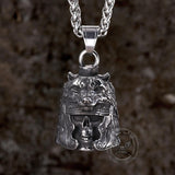 Gothic Skull Wolf Helmet Stainless Steel Bell Pendant