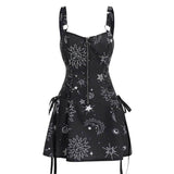 Gothic Strap Backless A-line Mini Dress