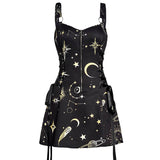 Gothic Strap Backless A-line Mini Dress