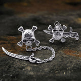 Gothic Sword Crossbone Stainless Steel Skull Stud Earrings