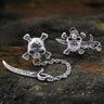 Gothic Sword Crossbone Stainless Steel Skull Stud Earrings