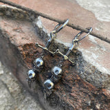 Gothic Sword Skulls Stainless Steel Hoop Earrings