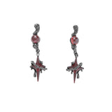 Gothic Thorns Four-Pointed Star Alloy Stud Earrings