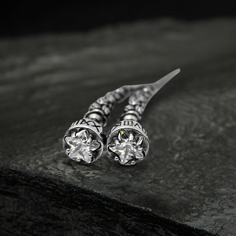 Gothic Wolf Fangs Stainless Steel Stud Earrings