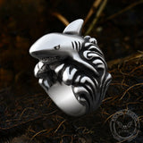 Great Shark Ocean Wave Stainless Steel Animal Ring
