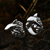 Great Shark Ocean Wave Stainless Steel Animal Ring