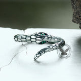 Green Eye Snake Stainless Steel Ring