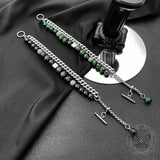 Green Tiger Eye Stainless Steel Bracelet