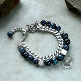 Green Tiger Eye Stainless Steel Bracelet