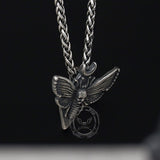 Grim Reaper Butterfly Skull Stainless Steel Pendant